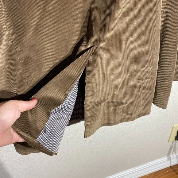 SADDLEBRED brown corduroy textured 2 button blazer jacket classic work career - Picture 7 of 8